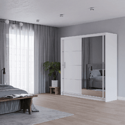 Mersey 203cm Sliding Door Wardrobe White 