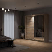 Mersey 203cm Sliding Door Wardrobe Sonoma 