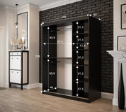Tilburg I Sliding Door Wardrobe 150cm - Product Dimensions