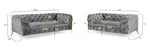 Bexley Chesterfield Sofa - Grey 3+2 Set 