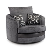 Shannon Sofa - Black/Grey Swivel Chair - 105 CM 
