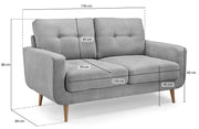 Aurora Sofa - Grey 2 Seater - 156 cm 
