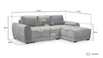 Lazur Sofabed - Cream Universal Corner - 253 x 173 CM 