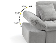 Orzo Sofabed - Grey Right Hand Facing U Shape Corner 