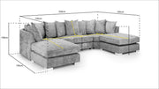 Bishop Scatterback Sofa - Truffle U Shape Corner - 332 x 200 x 200 CM 