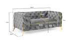 Bexley Chesterfield Sofa - Deep Ocean 2 Seater 