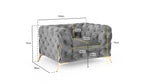 Bexley Chesterfield Sofa - Deep Ocean Armchair 