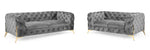 Bexley Chesterfield Sofa - Grey 3+2 Set 