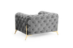 Bexley Chesterfield Sofa - Grey Armchair 