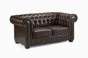 Old Bailey Chesterfield Sofa - Antique Brown 2 Seater - 173 CM 
