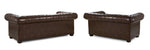 Old Bailey Chesterfield Sofa - Antique Brown 3+2 Set 