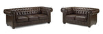 Old Bailey Chesterfield Sofa - Antique Brown 3+2 Set 