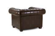 Old Bailey Chesterfield Sofa - Antique Brown Armchair - 110 CM 