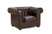 Old Bailey Chesterfield Sofa - Antique Brown Armchair - 110 CM 