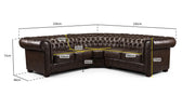 Old Bailey Chesterfield Sofa - Antique Brown Large Corner - 220 x 220 CM 
