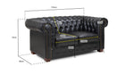 Old Bailey Chesterfield Sofa - Oxblood Red 2 Seater - 173 CM 