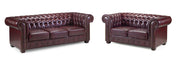 Old Bailey Chesterfield Sofa - Oxblood Red 3+2 Set - 215 x 173 CM 