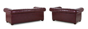 Old Bailey Chesterfield Sofa - Oxblood Red 3+2 Set - 215 x 173 CM 