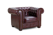 Old Bailey Chesterfield Sofa - Oxblood Red Armchair - 110 CM 