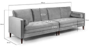 Fuji Sofa - Plush Blue 4 Seater 