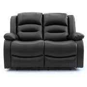 Chicago Electric Leather Recliner Sofa - Black 2 Seater 