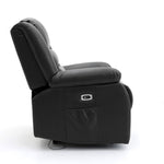 Chicago Electric Leather Recliner Sofa - Black 2 Seater 