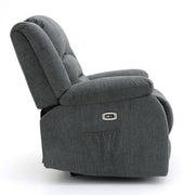 Chicago Electric Fabric Recliner Sofa - Graphite Armchair - 92 cm 