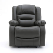 Chicago Electric Leather Recliner Sofa - Grey Armchair - 92 cm 