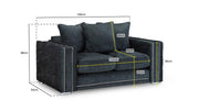 Midas Sofa - Charcoal 2 Seater - 166 CM