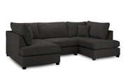 London Sofa - Black U Shape Corner - 281 x 158 x 158 CM 