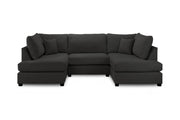 London Sofa - Black U Shape Corner - 281 x 158 x 158 CM 