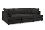 London Sofa - Black U Shape Corner - 281 x 158 x 158 CM 
