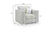Olivia  Sofa - Grey Armchair - 106 CM