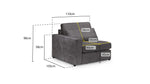 Kylie Modular Sofa - Grey Left Hand Arm Piece - 110 CM 