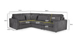Kylie Modular Sofa - Grey Left Hand Facing Corner - 218 x 308 CM 