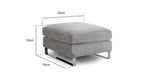 Surrey Footstool - Grey - 76 CM 