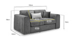 Naples Sofa - Grey 2 Seater -  195 CM 