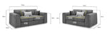 Naples Sofa - Grey 3+2 Set - 216 x 195 CM 