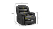 Ohio Electric Recliner Sofa - Black Armchair - 92 CM 