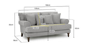 Autumn Sofa - Grey 2 Seater - 166 CM 