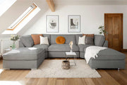 Jenga Sofa - Sofa Grey U Shape Corner - 330 x 200 x 200 cm 
