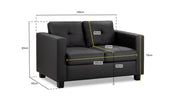 Archie Sofa - Black 2 Seater - 140 CM 