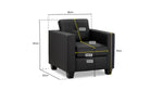 Archie Sofa - Black Armchair - 87 CM 
