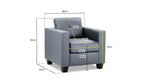 Archie Sofa - Grey Armchair - 87 CM 