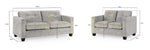Archie Sofa - Grey Fabric 3+2 Set - 190 x 140 CM 