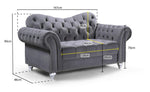 Elegance Sofa - Grey 2 Seater 