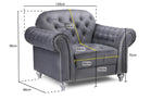 Elegance Sofa - Grey Armchair 
