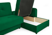 Sheer Sofabed - Plush Green Universal Corner - 230 x 170 cm 
