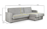 Sheer Sofabed - Plush Grey Universal Corner - 230 x 170 cm 