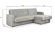 Sheer Sofabed - Plush Grey Universal Corner - 230 x 170 cm 